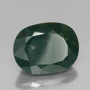 Pedra de sangue verde natural 13,81ct, corte oval, opaco