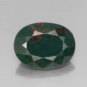 Pedra de sangue verde natural 11,22ct, corte oval, opaco
