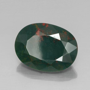 Pedra de sangue verde natural 11,22ct, corte oval, opaco