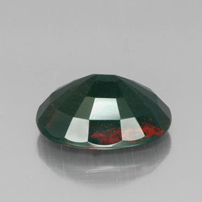 Pedra de sangue verde natural 11,22ct, corte oval, opaco