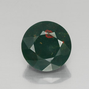 Pedra de sangue verde natural 6,91ct, corte redondo, opaco