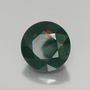 Pedra de sangue verde natural 6,91ct, corte redondo, opaco