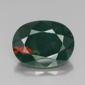 Pedra de sangue verde natural 9,15ct, corte oval, opaco