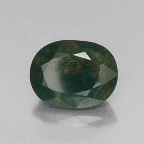 Pedra de Sangue verde manchado Natural 10.65ct, oval, Opaco