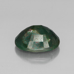 Pedra de Sangue verde manchado Natural 10.65ct, oval, Opaco