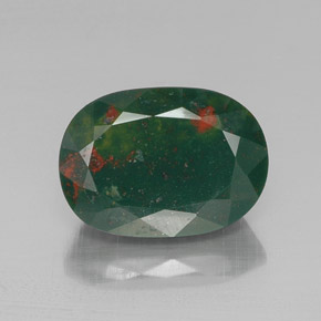 Pedra de Sangue verde manchado Natural 13.01ct, oval, Opaco