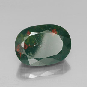 Pedra de Sangue verde manchado Natural 13.01ct, oval, Opaco
