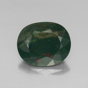 Pedra de sangue verde natural 11,22ct, corte oval, opaco