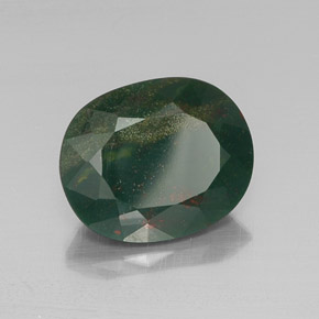 Pedra de sangue verde natural 11,22ct, corte oval, opaco