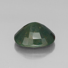 Pedra de sangue verde natural 11,22ct, corte oval, opaco