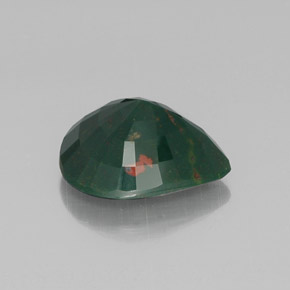 Pedra de Sangue verde manchado Natural 8.69ct, Formato de pêra, Opaco