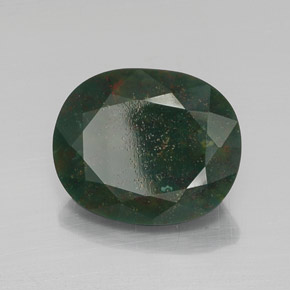 Pedra de sangue verde natural 13,20ct, corte oval, opaco