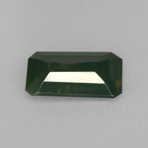 Pedra de sangue verde natural 1,53ct, corte esmeralda, opaco