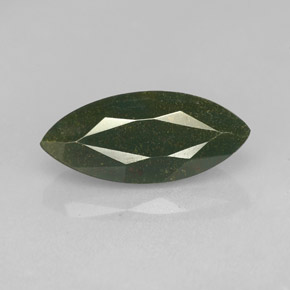 Pedra de sangue verde natural 2,56ct, marquise, opaco
