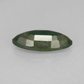 Pedra de sangue verde natural 2,56ct, marquise, opaco