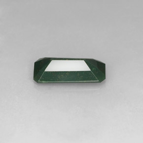 Pedra de sangue verde natural 2,97ct, corte esmeralda, opaco