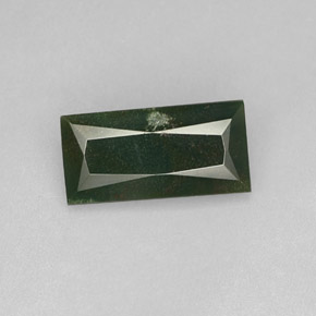 Pedra de sangue verde natural 3,19ct, baguete, opaco