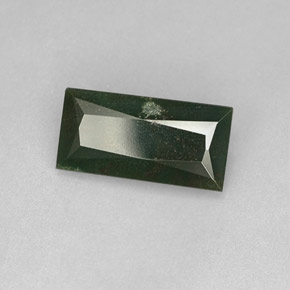 Pedra de sangue verde natural 3,19ct, baguete, opaco