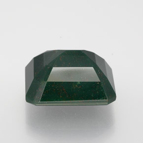 Pedra de sangue verde natural 11,47ct, corte esmeralda, opaco