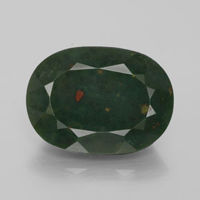 Pedra de sangue verde natural 9,07ct, corte oval, opaco