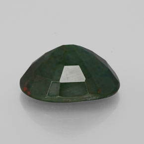 Pedra de sangue verde natural 9,07ct, corte oval, opaco