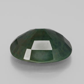 Pedra de sangue verde natural 10,40ct, corte oval, opaco