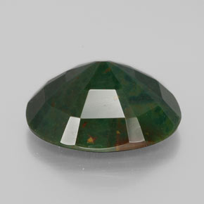 Pedra de sangue verde natural 10,91ct, corte oval, opaco
