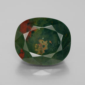 Pedra de sangue verde natural 10,00ct, almofada cortada, opaco