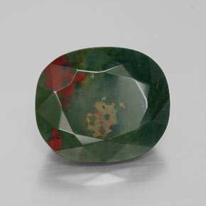Pedra de sangue verde natural 10,00ct, almofada cortada, opaco