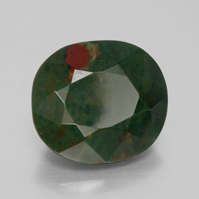 Pedra de sangue verde natural 11,50ct, corte oval, opaco