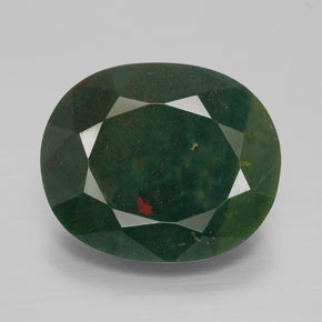 Pedra de sangue verde natural 9,93ct, corte oval, opaco