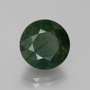 Pedra de sangue verde natural 7,44ct, corte redondo, opaco
