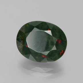 Pedra de Sangue verde manchado Natural 7.12ct, Corte Oval, Opaco
