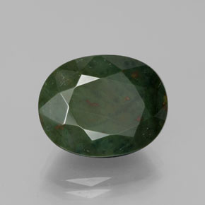 Pedra de sangue verde natural 7,61ct, corte oval, opaco