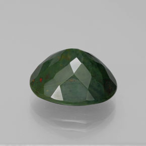 Pedra de sangue verde natural 7,61ct, corte oval, opaco