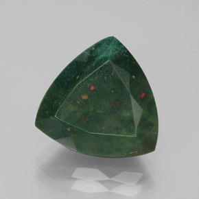 Pedra de sangue verde natural 7,92ct, trillion, opaco