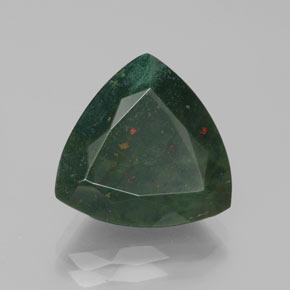 Pedra de sangue verde natural 7,92ct, trillion, opaco