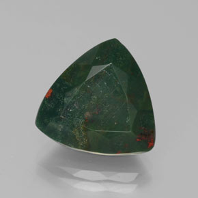 Pedra de sangue verde natural 7,45ct, trillion, opaco