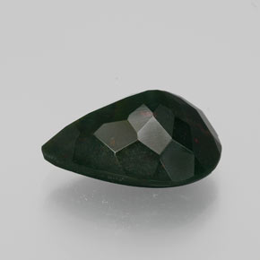 Pedra de sangue verde natural 8,47ct, formato de pêra, opaco
