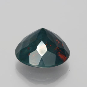 Pedra de Sangue verde manchado Natural 12.28ct, Corte Redondo, Opaco