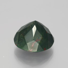 Pedra de sangue verde natural 11,36ct, corte redondo, opaco