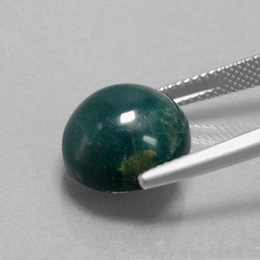 Pedra de sangue verde natural 8,90ct, corte redondo, opaco
