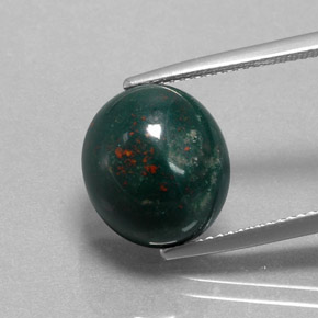 Pedra de Sangue verde manchado Natural 8.70ct, Corte Oval, Opaco