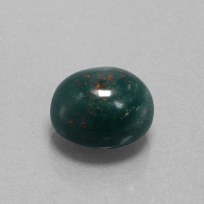 Pedra de Sangue verde manchado Natural 8.70ct, Corte Oval, Opaco