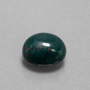 Pedra de sangue verde natural 6,77ct, corte oval, opaco