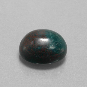 Pedra de sangue verde natural 8,92ct, corte oval, opaco
