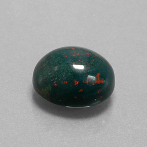 Pedra de sangue verde natural 9,64ct, corte oval, opaco