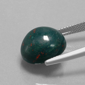 Pedra de Sangue verde manchado Natural 11.15ct, Corte Oval, Opaco