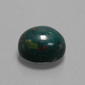 Pedra de sangue verde natural 10,88ct, corte oval, opaco