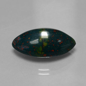 Pedra de sangue verde natural 11,82ct, marquise, opaco